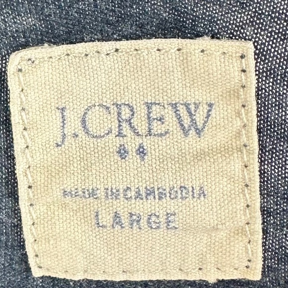 J. Crew Mens Sz Large Henley Shirt Tee Short Sleeve Slub Navy Blue - Picture 3 of 4